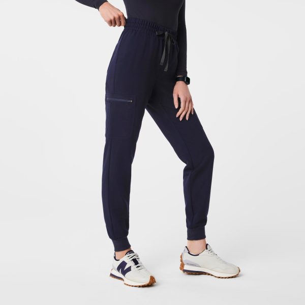 women s Navy High Waisted Uman Relaxed - Petite Jogger Scrub Pants Online now - Image 3