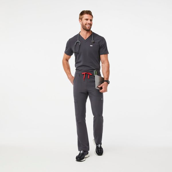 Men s Charcoal Cairo - Tall Cargo Scrub Pants on Sale - Image 2