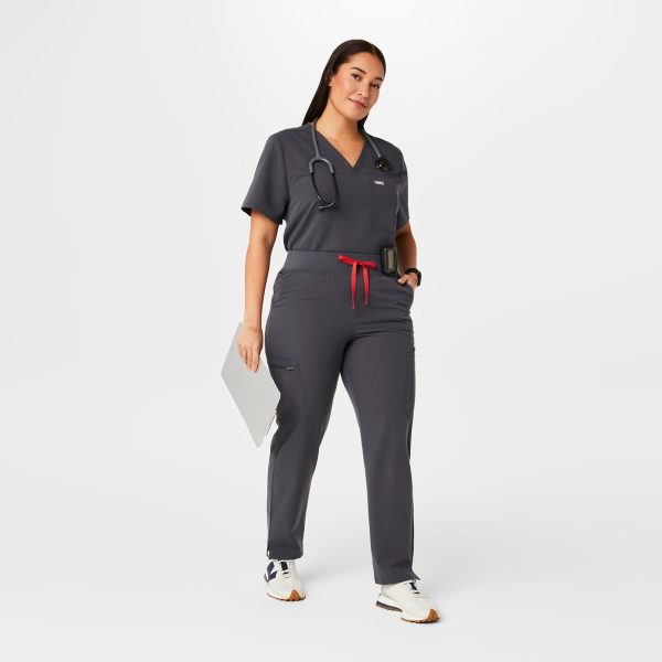 women s Charcoal High Waisted Yola™ - Skinny Scrub Pants (3XL - 6XL) For Discount - Image 2