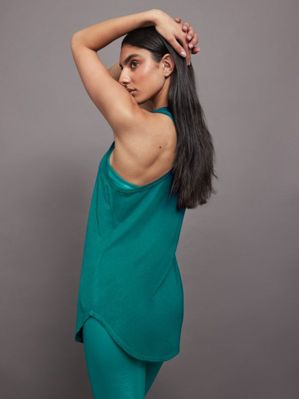 Long RacerBack Tank - Velvet Green Cheap - Image 2